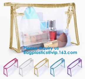 Eco-friendly heat seal frosted PVC /EVA Zip lockk bag, Custom Waterproof Cosmetic Clear Plastic PVC Zipper Bag With Logo