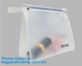 Eco-friendly heat seal frosted PVC /EVA Zip lockk bag, Custom Waterproof Cosmetic Clear Plastic PVC Zipper Bag With Logo
