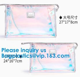 Glossy Rainbow Hologram Vinyl Cosmetic Pvc Bag With Zip Closure,Hologram zipper pvc cosmetic bag