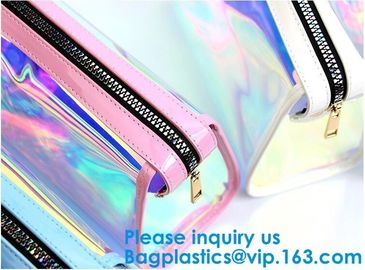 Women PVC Clear Backpack Laser Hologram Shoulder Bags Hologram Zip Lock Bag Pvc Bag Printed Pattern Zip lockk Bags Hot Sal