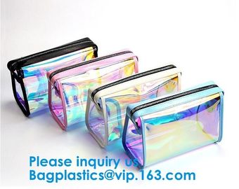 Women PVC Clear Backpack Laser Hologram Shoulder Bags Hologram Zip Lock Bag Pvc Bag Printed Pattern Zip lockk Bags Hot Sal