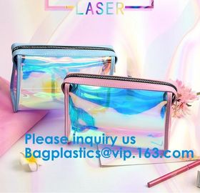 Women PVC Clear Backpack Laser Hologram Shoulder Bags Hologram Zip Lock Bag Pvc Bag Printed Pattern Zip lockk Bags Hot Sal