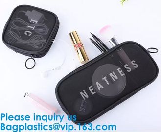 Amazon Wholesale Hanging Toiletry Make Up Transparent Bag Organizer Elastic Mesh Pouch Ladies Cosmetic Case Travel Makeu