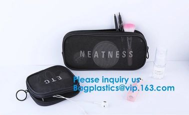 Amazon Wholesale Hanging Toiletry Make Up Transparent Bag Organizer Elastic Mesh Pouch Ladies Cosmetic Case Travel Makeu