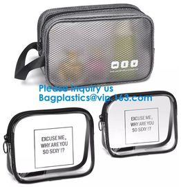 Fashion Black Shaving Kit Travel Wash Bag Organizer PVC Waterproof Portable Gym Hanging Toiletry Bag for men