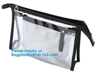 Travel Toiletry Bag Makeup Pouch Durable Carry-On Clear Zipper Small Cosmetics bag Simple Zipper Cosmetic Travel Bag