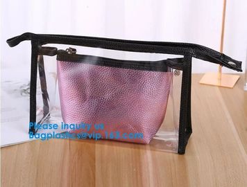 Travel Toiletry Bag Makeup Pouch Durable Carry-On Clear Zipper Small Cosmetics bag Simple Zipper Cosmetic Travel Bag
