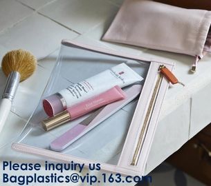 OEM Makeup Cosmetic Bag Commodity Package Packing Soft Customized PVC Slider,Portable Washable Storage Bag Makeup Zipper