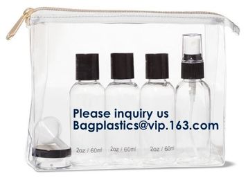 Cosmetic Toothbrush Transparent Makeup Bag With Customer Printing Slider Zipper,Travel Makeup Bag
