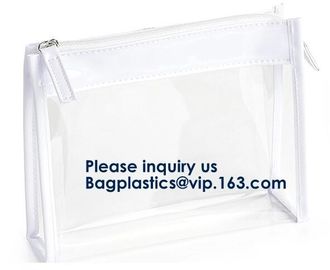 Cosmetic Toothbrush Transparent Makeup Bag With Customer Printing Slider Zipper,Travel Makeup Bag