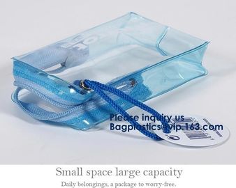 Pvc Makeup Cosmetic Bag Resealable PVC Slider Zip Poly CPE Material, makeup mini clear PVC cosmetic bag