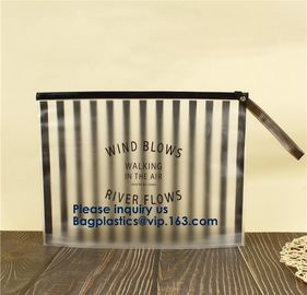 Hot Sale Waterproof Frosted Slider PVC Zipper Bags Wholesale Custom Printed Plastic Transparent Zip lockk Cloth Bag
