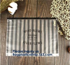 Hot Sale Waterproof Frosted Slider PVC Zipper Bags Wholesale Custom Printed Plastic Transparent Zip lockk Cloth Bag