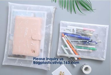 Promotional Custom Printed Pvc Vinyl Transparent Stationery Zip lockk Bags,Crossbody Stationery Set Zipper Pvc Bag Bagease