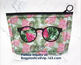 Cartoon Printing Clear Pvc Slider Zip lockk Garment Cosmetic Shopping Bag,Eco Friendly Customized Slider Zip lockk Pvc Bag