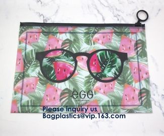 Cartoon Printing Clear Pvc Slider Zip lockk Garment Cosmetic Shopping Bag,Eco Friendly Customized Slider Zip lockk Pvc Bag