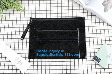 Transparent Pvc Slider Zipper Bag With Blue Side Gusset,Bottom Gusset Cosmetic Pvc Slider Packaging Bag Bagease Bagplast