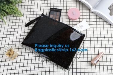 Transparent Pvc Slider Zipper Bag With Blue Side Gusset,Bottom Gusset Cosmetic Pvc Slider Packaging Bag Bagease Bagplast