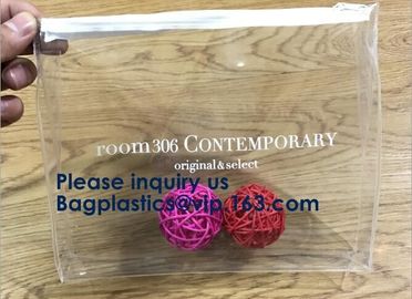 Custom Printed Black Frosted PVC/EVA Clothing Packaging Bag Slider Zipper Top Bag For Swimwear Underwear Beach Bags