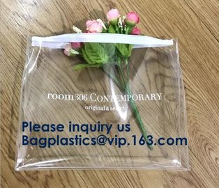 Custom Printed Black Frosted PVC/EVA Clothing Packaging Bag Slider Zipper Top Bag For Swimwear Underwear Beach Bags