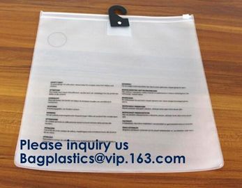 Slider Zipper Cosmetic Pvc Bag Clear Vinyl Pvc Zip lockk Bag,Matte PVC Zipper Slider Bag With Ring, Bagease, Bagplastics