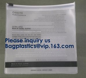 Slider Zipper Cosmetic Pvc Bag Clear Vinyl Pvc Zip lockk Bag,Matte PVC Zipper Slider Bag With Ring, Bagease, Bagplastics