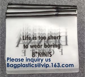 Zip lockk Plastic Bags Packaging Custom Clear Poly Pvc Slider Zipper Bag, Standup Cosmetics Packaging PVC Slider Bag