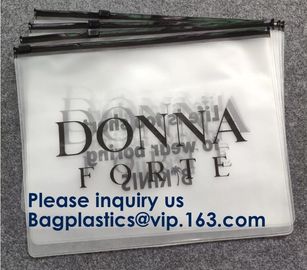 Zip lockk Plastic Bags Packaging Custom Clear Poly Pvc Slider Zipper Bag, Standup Cosmetics Packaging PVC Slider Bag