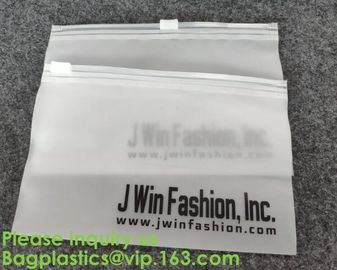 Transparent PVC Biodegradable Custom Frosted Slider Zipper Pouch For Bikini Swimwear Clothing Plastic Packaging Zip lockk