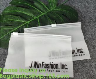 Transparent PVC Biodegradable Custom Frosted Slider Zipper Pouch For Bikini Swimwear Clothing Plastic Packaging Zip lockk