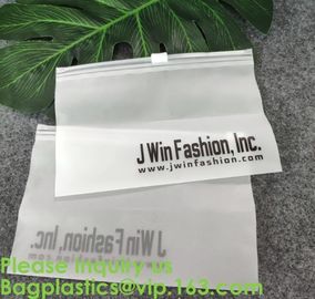 Transparent PVC Biodegradable Custom Frosted Slider Zipper Pouch For Bikini Swimwear Clothing Plastic Packaging Zip lockk