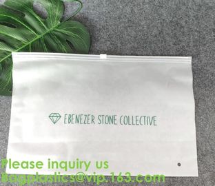 Transparent PVC Biodegradable Custom Frosted Slider Zipper Pouch For Bikini Swimwear Clothing Plastic Packaging Zip lockk