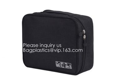 Large Capacity waterproof Hanging travel Cosmetic Bag Toiletry Bag With Hook,Pouch Travel Small Black PU Cosmetic Bag