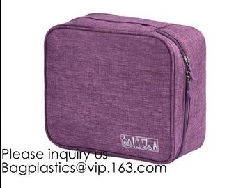 Large Capacity waterproof Hanging travel Cosmetic Bag Toiletry Bag With Hook,Pouch Travel Small Black PU Cosmetic Bag