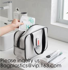 Travel Transparent Pvc Toilet Cosmetic Bag Clear Make Up Pouch,Waterproof Custom Logo Geometric Black Pouches Cosmetic B