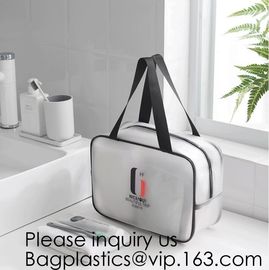 Travel Transparent Pvc Toilet Cosmetic Bag Clear Make Up Pouch,Waterproof Custom Logo Geometric Black Pouches Cosmetic B