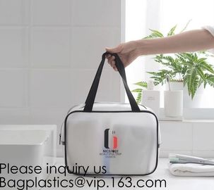 Travel Transparent Pvc Toilet Cosmetic Bag Clear Make Up Pouch,Waterproof Custom Logo Geometric Black Pouches Cosmetic B