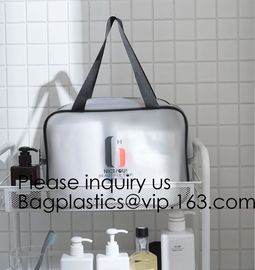 Travel Transparent Pvc Toilet Cosmetic Bag Clear Make Up Pouch,Waterproof Custom Logo Geometric Black Pouches Cosmetic B