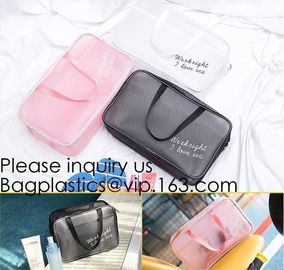 PVC Makeup Bag Waterproof Cute Clear Transparent Plastic PVC Travel Makeup Cosmetic Toiletry Zip Bag Pouch