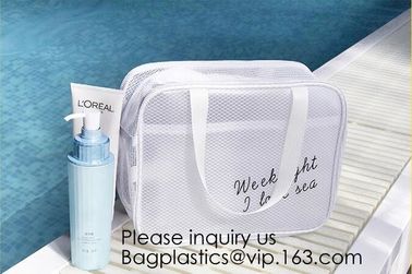 Custom design PU cosmetics zipper pouches transparent PVC wash gargle bags,China Wholesale Travel Transparent Lattice