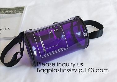 Tube Bags, Promotional Beautiful Travel Small Cosmetic Pouch Women Clutch Bag PVC Shiny Cosmetic Beauty Makeup Bag