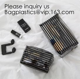 Clear Zipper Pouch with Strap Makeup Bag PVC Cosmetic Pouch,Printing Clear Zip lockk Cosmetic PVC Pouch, bagease, bagplast