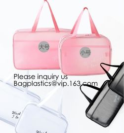Easy Carrying Small Transparent Pvc Cosmetic Pouch,Shiny Glitter Pvc Cosmetic Pouch Bag With Three Pouch, bagease, bagpl