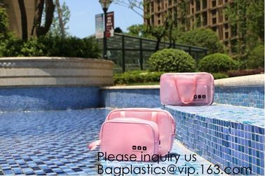 Eco ladies cosmetic bag PU leather pvc cosmetic pouch,Reusable Ladies Girls Clear Transparent PVC Cosmetic Pouch