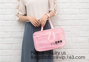 Eco ladies cosmetic bag PU leather pvc cosmetic pouch,Reusable Ladies Girls Clear Transparent PVC Cosmetic Pouch