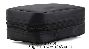 Canvas Makeup Bag Ladies Clutch Bag With Gold Zipper,Dopp Case Striped Canvas Cosmetic Makeup Bag with leather handle