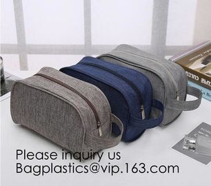 Cosmetic Toiletry Bag Mens Canvas Leather Travel Kit Wash Makeup Bag,organic cotton canvas makeup bag with zipper make-u