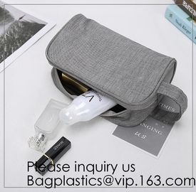 Cosmetic Toiletry Bag Mens Canvas Leather Travel Kit Wash Makeup Bag,organic cotton canvas makeup bag with zipper make-u