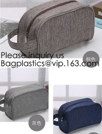 Cosmetic Toiletry Bag Mens Canvas Leather Travel Kit Wash Makeup Bag,organic cotton canvas makeup bag with zipper make-u