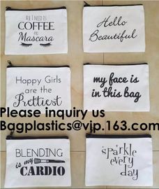 Plain Personalized Organic Travel Cotton Canvas Makeup Bag,Promotional Beauty Makeup Bag Custom Printed Logo Canvas Zipp
